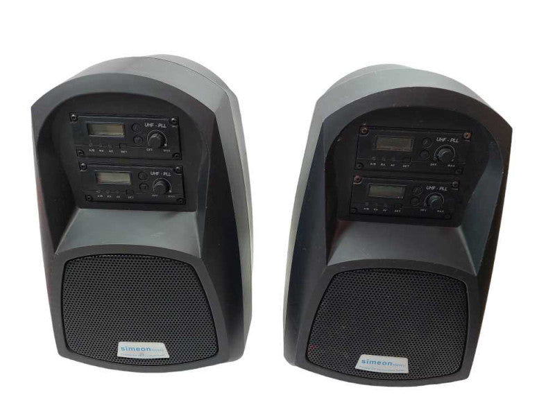 Pair of Simeon 500WU Portable UHF FM Soundfeild System Speakers  =