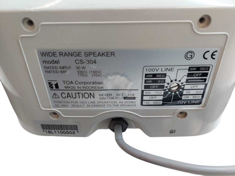 TOA Wide Range Paging Speaker Model: CS-304 =