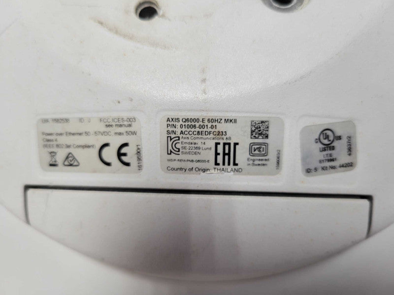 Axis Q6000-E MKII 01006-001-01 360 Degree security camera only, READ Q_