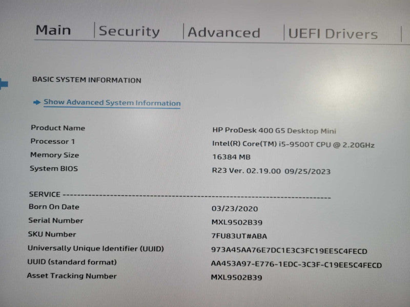 HP ProDesk 400 G5 USFF | i5-9500T @ 2.20GHz 16GB DDR4 256GB NVMe !