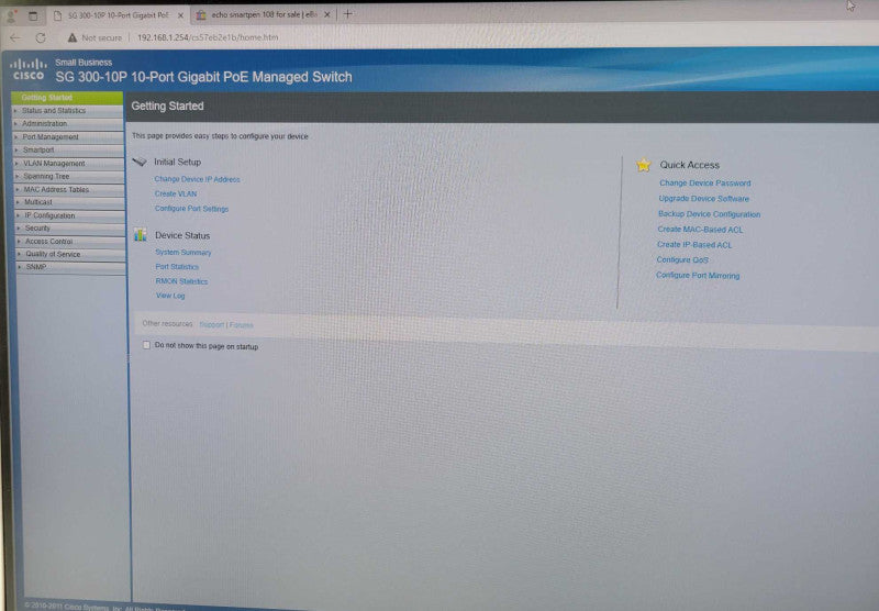 Cisco Systems SG300-10P 10-Port Gigabit PoE Managed switch Q_