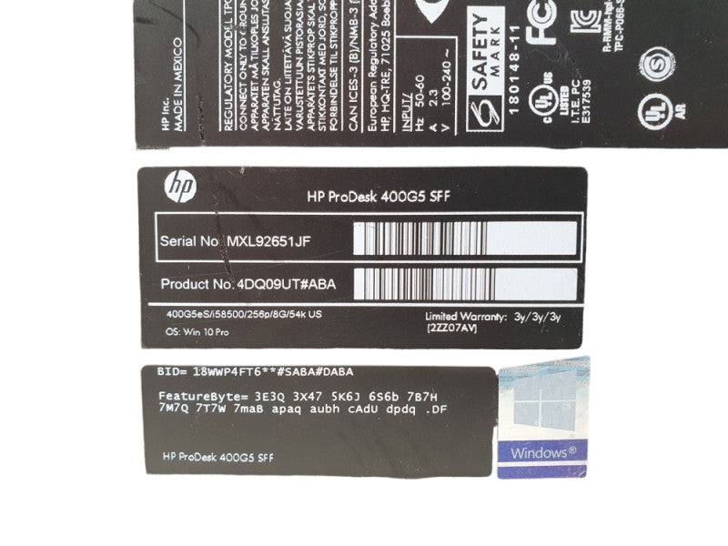 HP ProDesk 400 G5 SSF i5-8500 @3.00Ghz 16GB RAM & 256GB SSD  -
