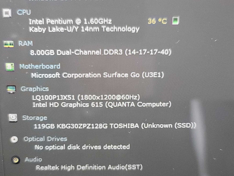 Microsoft Surface Go| Pentium 4415Y| 8GB DDR3| 128GB SSD  Î²