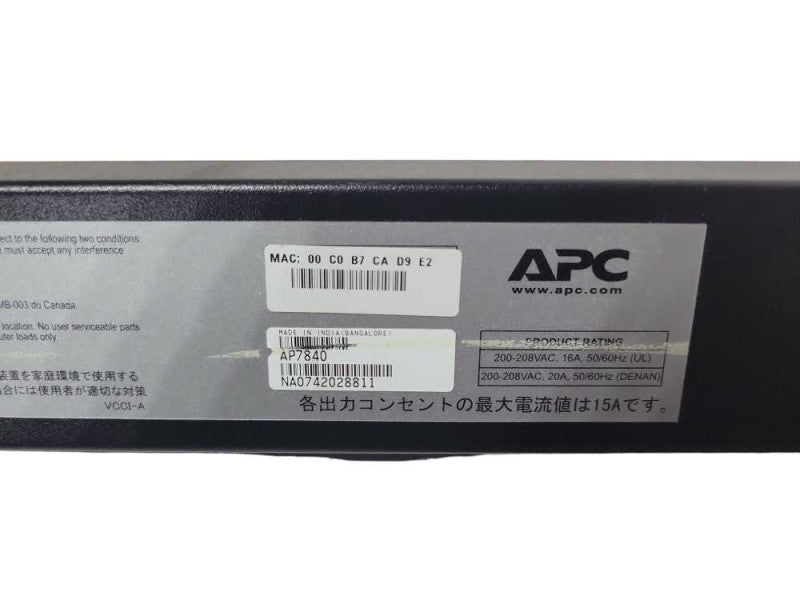 APC AP7840 Rack PDU Metered 24-Outlet 20A 200/208V 50/60Hz, READ _