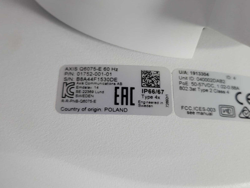 AXIS Q6075-E PTZ Dome Network Camera, 01752-001-01 _