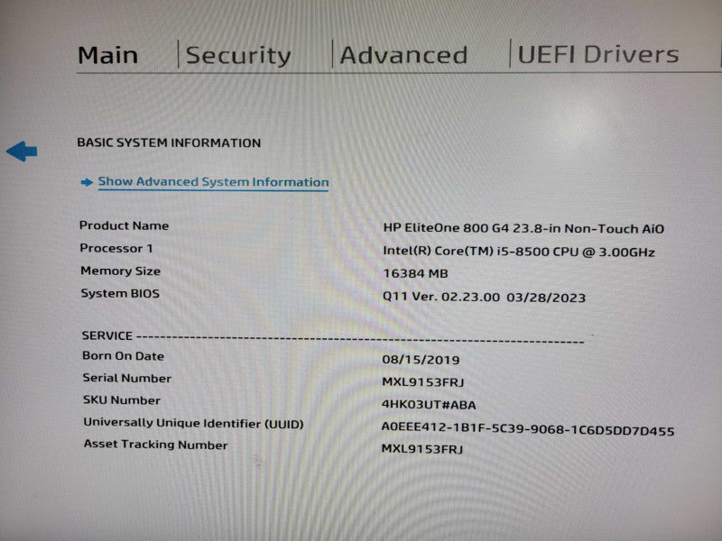 HP EliteOne 800 G4 23.8\\" Non-Touch AiO i5-8500 @ 3.00ghz / 16gb ram / 512GB SSD READ !