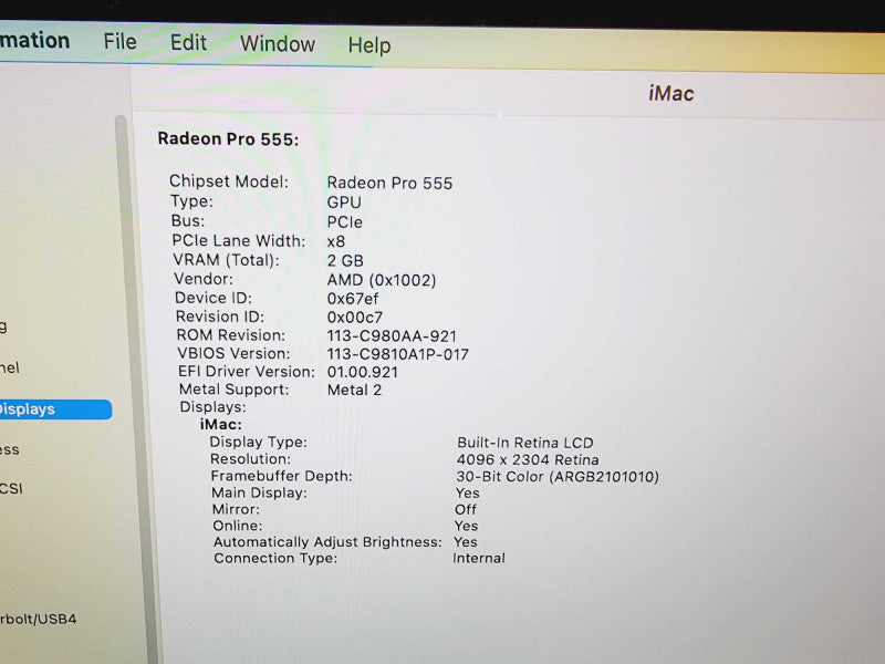 Apple iMac 2017 4K Retina 21.5\\" Core i5-7400 @ 3.0GHz 8GB DDR4 1TB HDD Radeon Pro 555 2GB (