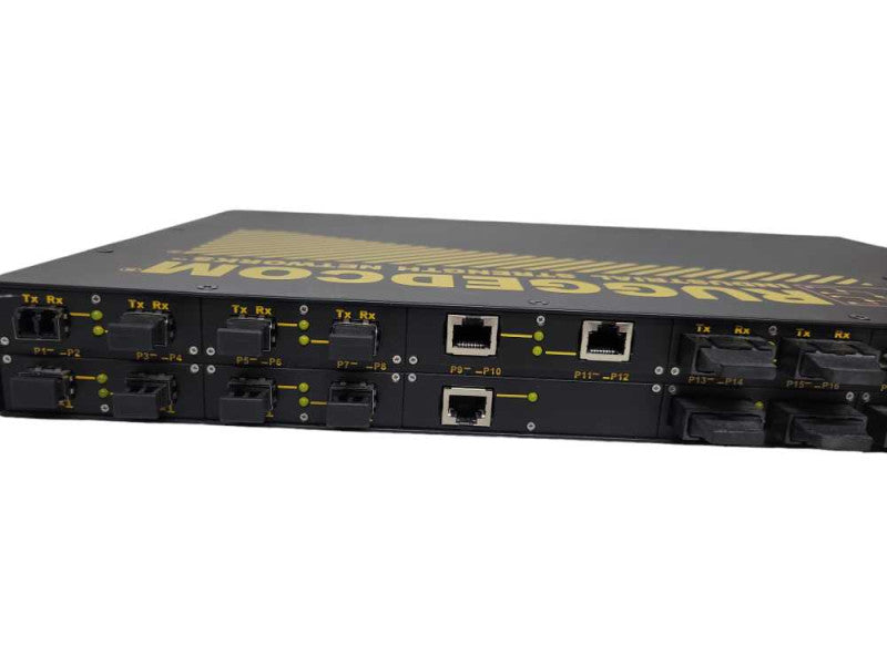 Siemens RuggedCom RSG2100-R-RM-HI Modular Fiber Optic Network Switch %