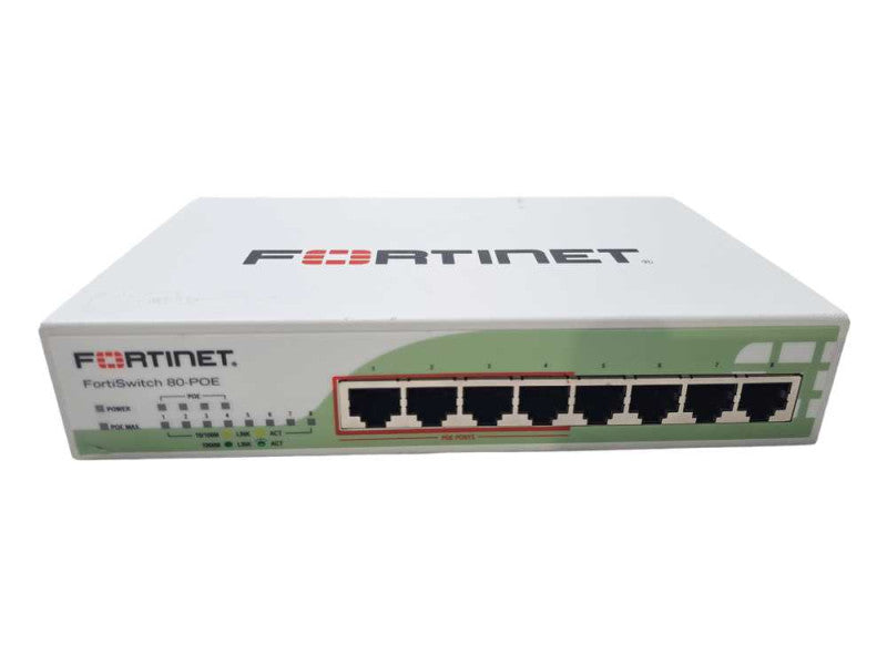 Fortinet FortiSwitch-80-POE | 8-Port Gigabit | 4 Port POE Compact Switch )
