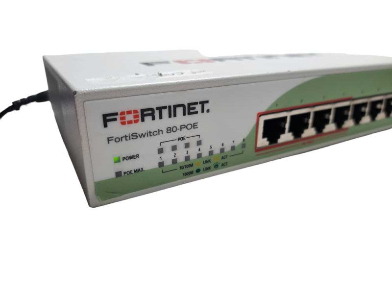 Fortinet FortiSwitch-80-POE | 8-Port Gigabit | 4 Port POE Compact Switch )