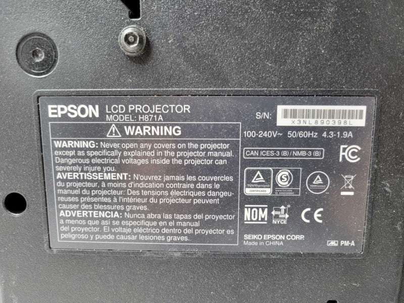 Epson/Crestron PowerLite 2250U Full HD WUXGA H871A Projector, 410 Hours _