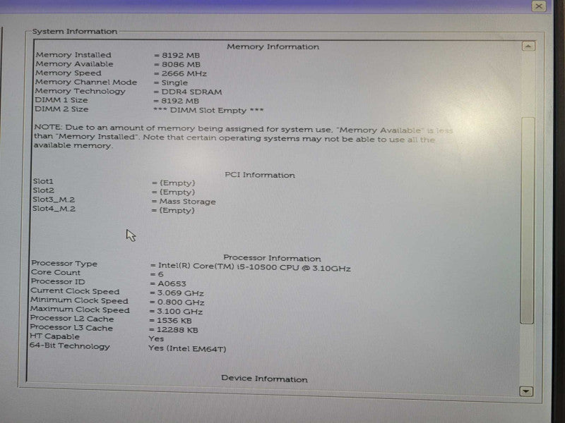 Dell OptiPlex 3080 SFF Desktop | i5-10500 @ 3.10GHz 8GB DDR4 256GB M.2 !