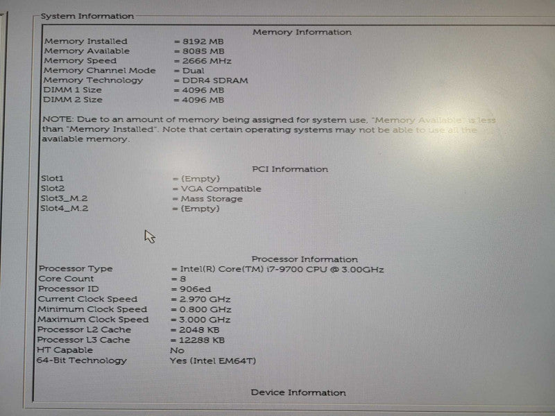 Dell OptiPlex 3070 SFF Desktop | i7-9700 @ 3.00GHz 8GB DDR4 512GB M.2 !