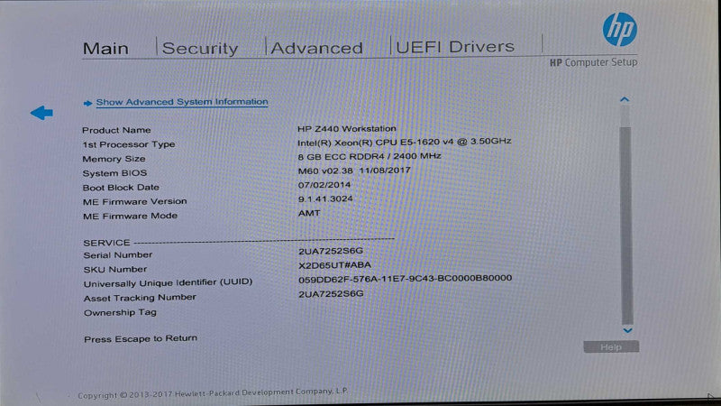 HP Z440 Workstation | Xeon E5-1620 v4 @ 3.50GHz 8GB DDR4 No HDD\\'s/GPU )