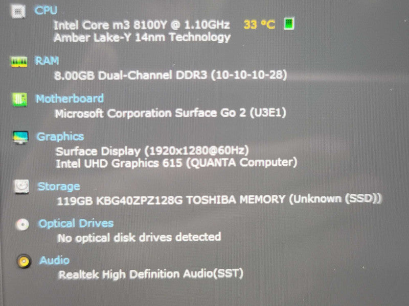 Microsoft Surface Go 2| 8GB DDR3| 128GB SSD Î²