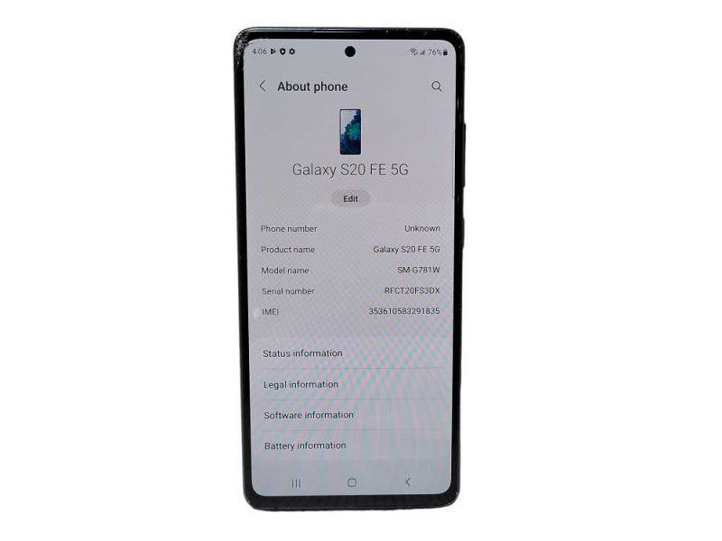 Samsung Galaxy S20 FE 5G 128GB (SM-G781W) - READ $