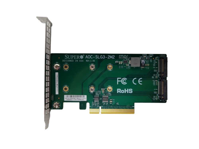 Supermicro AOC-SLG3-2M2 PCI-E Add-On Card, 2x M.2 NVMe slots _