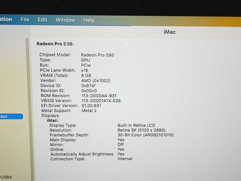 Apple iMac Retina 5K 2017 27\\\\\\" Core i7-7700K @ 4.2GHz 16GB DDR4 1.12 TB Fusion Radeon Pro 580 8GB Q(