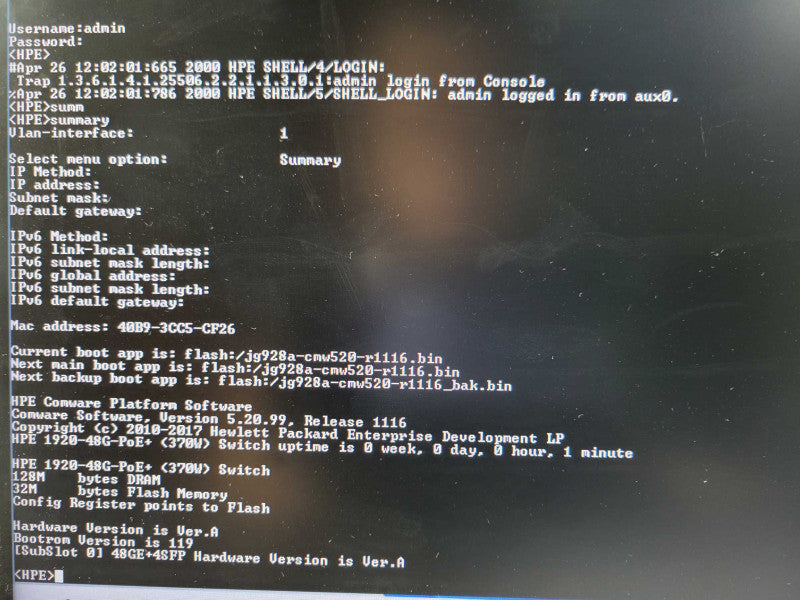 HP JG928A OfficeConnect 1920-48G-PoE+ Gigabit Ethernet Switch Q_