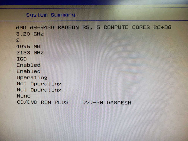 Lenovo ThinkCentre SFF Desktop A9-9430 4GB RAM NO HDD *READ @