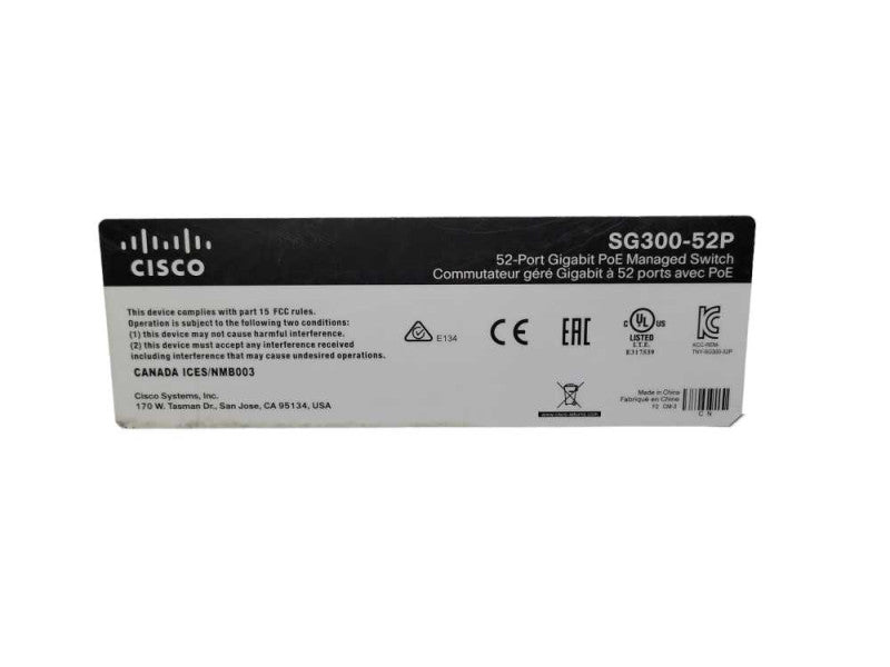 Cisco SG300-52P-K9 V04, 52-Ports Gigabit PoE Managed Switch _