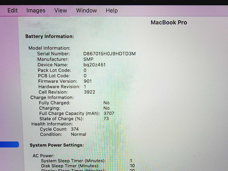 Apple Macbook Pro 2016 13\\" Core i5-6267U @ 2.9GHz 8GB DDR3 250GB SSD (