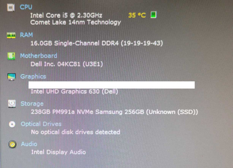 Dell OptiPlex 5090 i5 2.30GHz 16GB DDR4, 240GB NVMe + 256GB SSD _