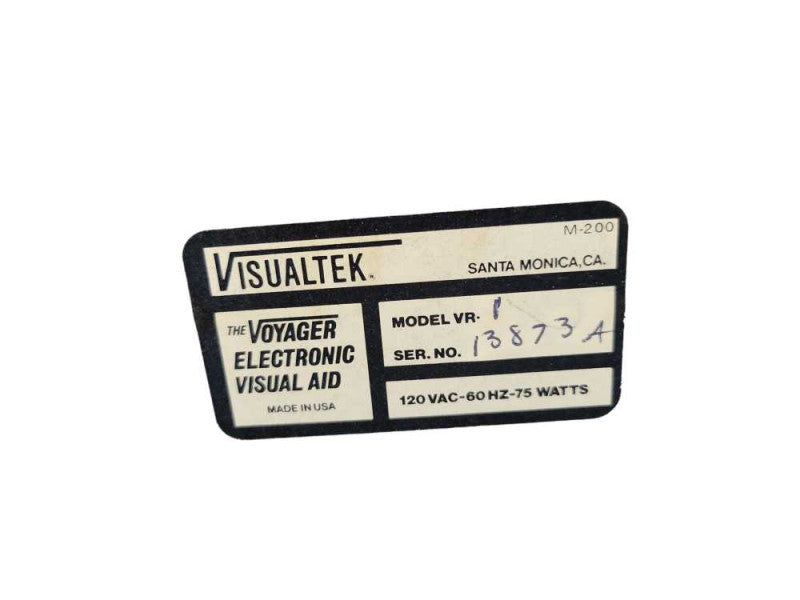 Visualtek - The Voyager Electronic Visual Aid Model 1 + Manual %