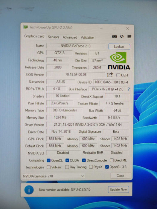 ASUS NVIDIA GeForce 210 1GB PCIE SILENT Q%