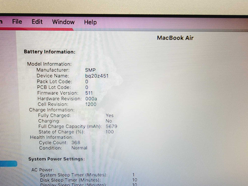 Apple Macbook Air 2015 13\\" Core i5-5250U @ 1.6GHz 4GB DDR3 120GB SSD [Read] (