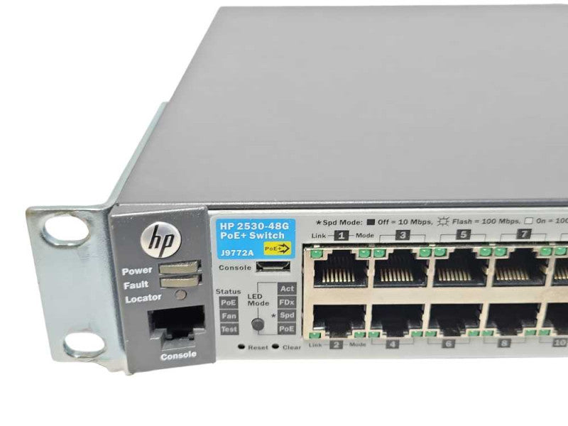 HP J9772A 2530-48G-PoE+ 4 SFP PORTS ETHERNET SWITCH W/ RACk ears _