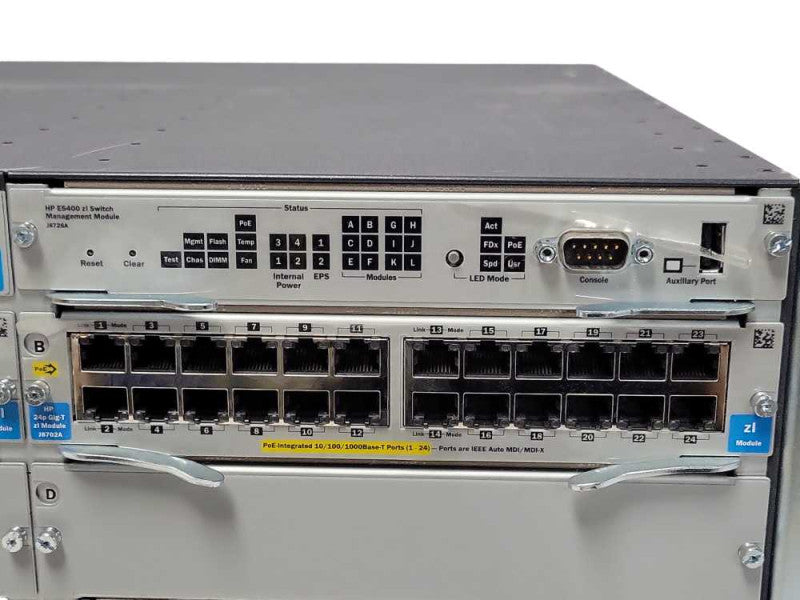 HP ProCurve J8697A Switch with 1x J8706A, 1x J8702A modules, and 2x PSU _