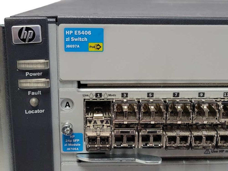 HP ProCurve J8697A Switch with 1x J8706A, 1x J8702A modules, and 2x PSU _