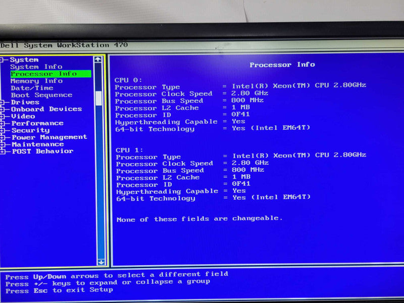 Dell PRECISION 470 WORKSTATION 2x Xeon 2.8GHz CPUs, 4GB RAM, READ _