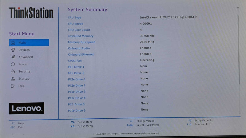 Lenovo P520 Workstation | Xeon W-2125 @ 4.00GHz 32GB DDR4 No HDD/GPU *READ* )