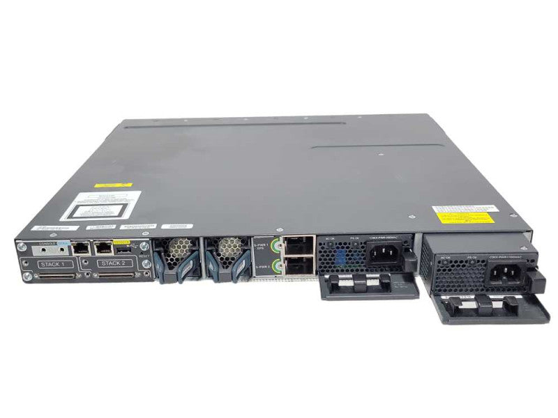 Cisco WS-C3750X-24S-S 24-Port GbE SFP ipbase w/ 2x PSU C3Kx-NM-10G Module SEE _