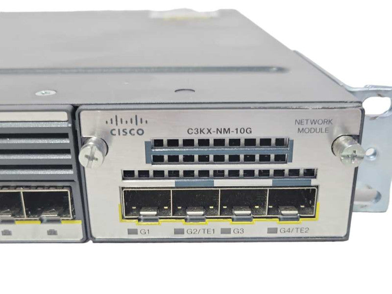 Cisco WS-C3750X-24S-S 24-Port GbE SFP ipbase w/ 2x PSU C3Kx-NM-10G Module SEE _