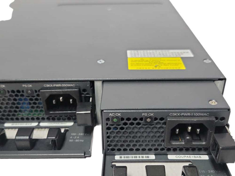 Cisco WS-C3750X-24S-S 24-Port GbE SFP ipbase w/ 2x PSU C3Kx-NM-10G Module SEE _
