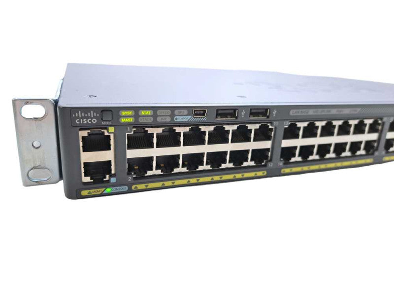 Cisco WS-C2960X-48LPD-L | 48-Port Gigabit PoE+ Switch | 2x 10G SFP+ | + Mount )
