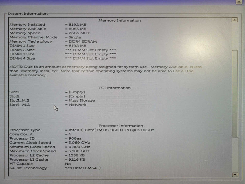 Dell OptiPlex 7070 SFF i5-9600 @ 3.10GHz 8GB DDR4 256GB NVMe !