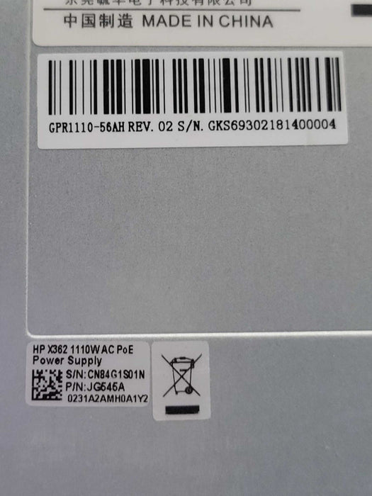 HP/GRE PSR1110-56A JG545A X362 1110W AC PoE Switch Power Supply _