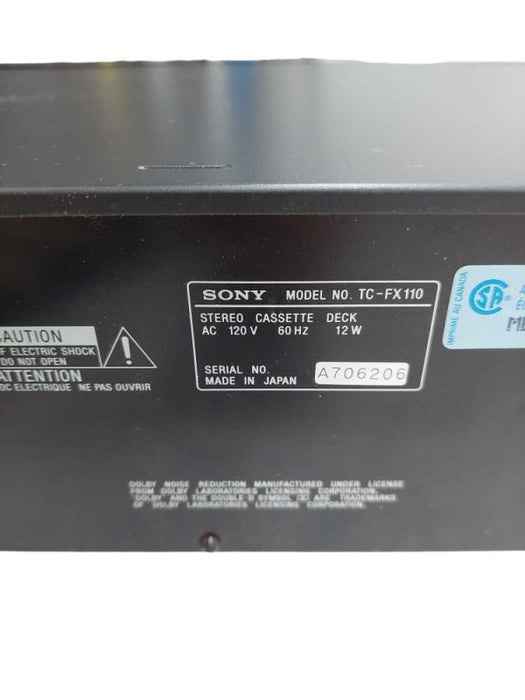 Sony Cassette Deck Model: TC-FX110 =