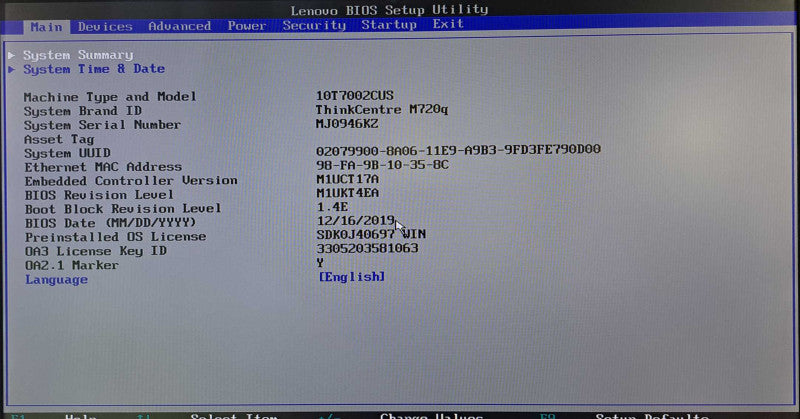 Lenovo M720q USFF Desktop | i5-8400T @ 1.70GHz 16GB DDR4 128GB NVMe )