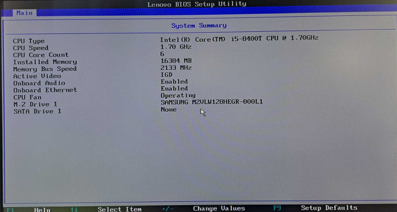 Lenovo M720q USFF Desktop | i5-8400T @ 1.70GHz 16GB DDR4 128GB NVMe )