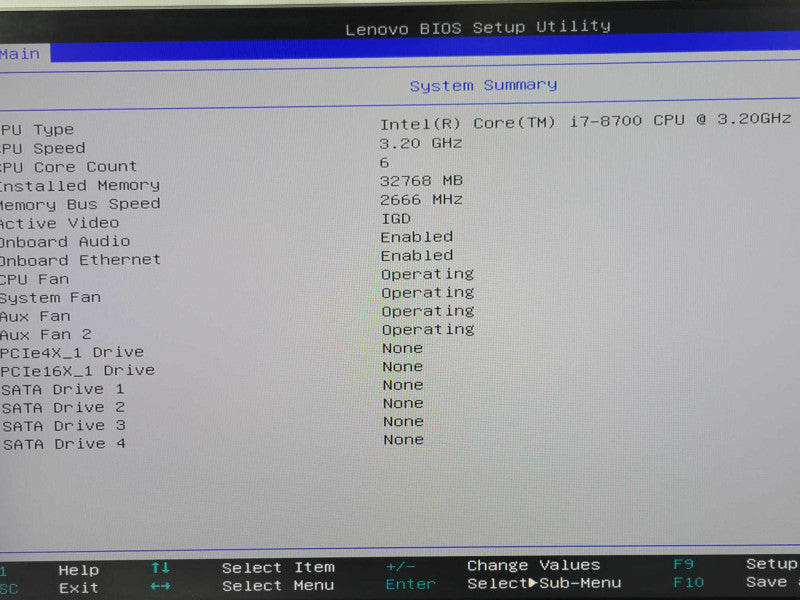 Lenovo ThinkSystem ST50 Core I7-8700 3.2GHz 6C, 32GB DDR4 RAM, No HDD _