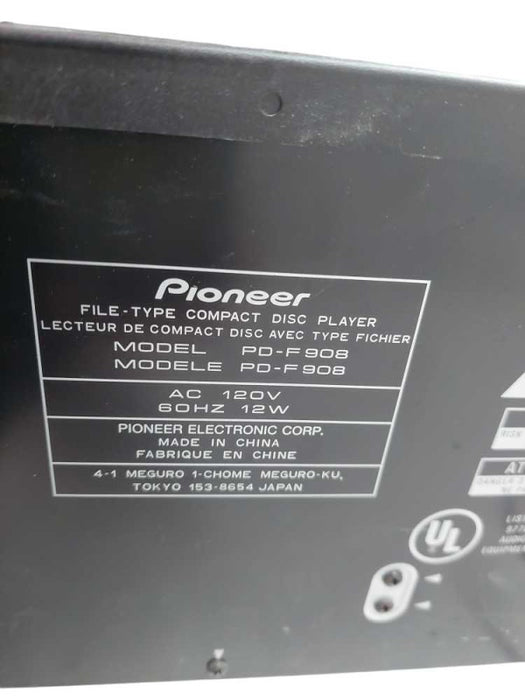 Pioneer File-Type Compact Disc Player Model: PD-F908 =