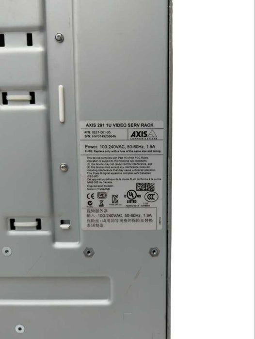 AXIS 291 1 U Video Rack with 2x Q7406 Video Encoder Blade plz READ -