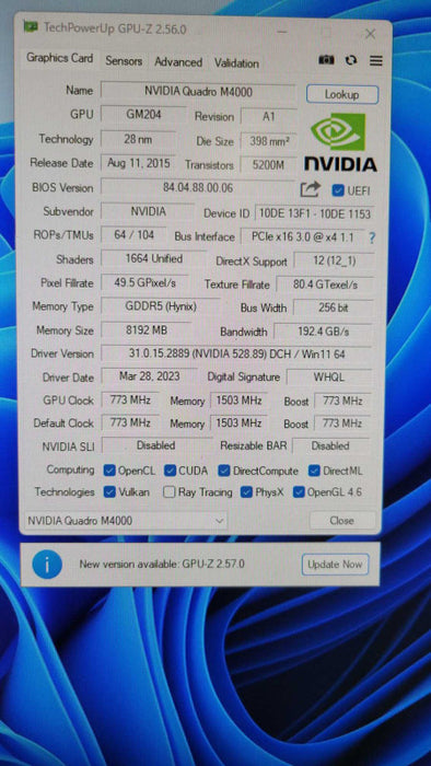 NVIDIA QUADRO M4000 8GB PCIE0321717000290 %