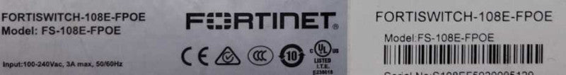 Fortigate FortiSwitch-108E-FPOE Switch, READ _