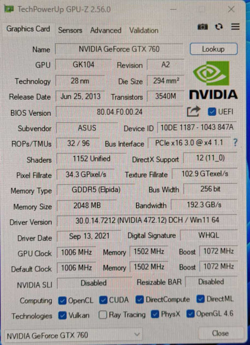 ASUS NVIDIA GeForce GTX760 OC 2GB DDR5 Video Graphics Card| GTX760-DC2OC-2GD5 Q)